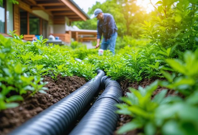 a-home-drainage-system-with-visible-pipes-and-clear-drains-surrounded-by-lush-green-vegetation-with-a-technician-inspecting-for-leaks